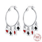 925 Sterling Silver Earrings Poker Suit Earrings Original Earring For Ladies Fashion Friends Party Daily Wear Gifts