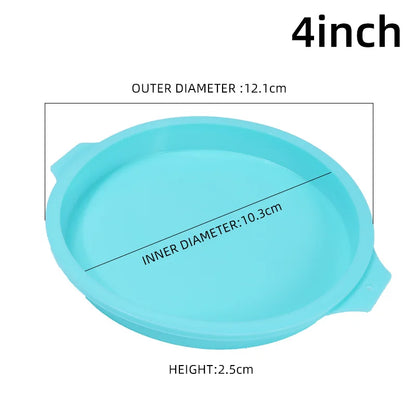 Round Silicone Cake Pan – 4/6/8in Non‑Stick Layer Mold for Baking