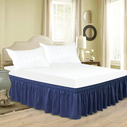 Top Selling Classic Thick Solid ColorWell Made Ruffles Bed Skirt With Wrinkle and Fade Resistant Fabric and  Widen Elastic Belt