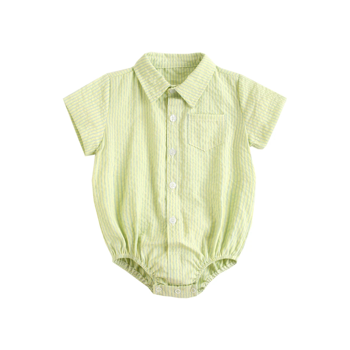 Baby Boys Bodysuits Short Sleeve Plaid Cotton
