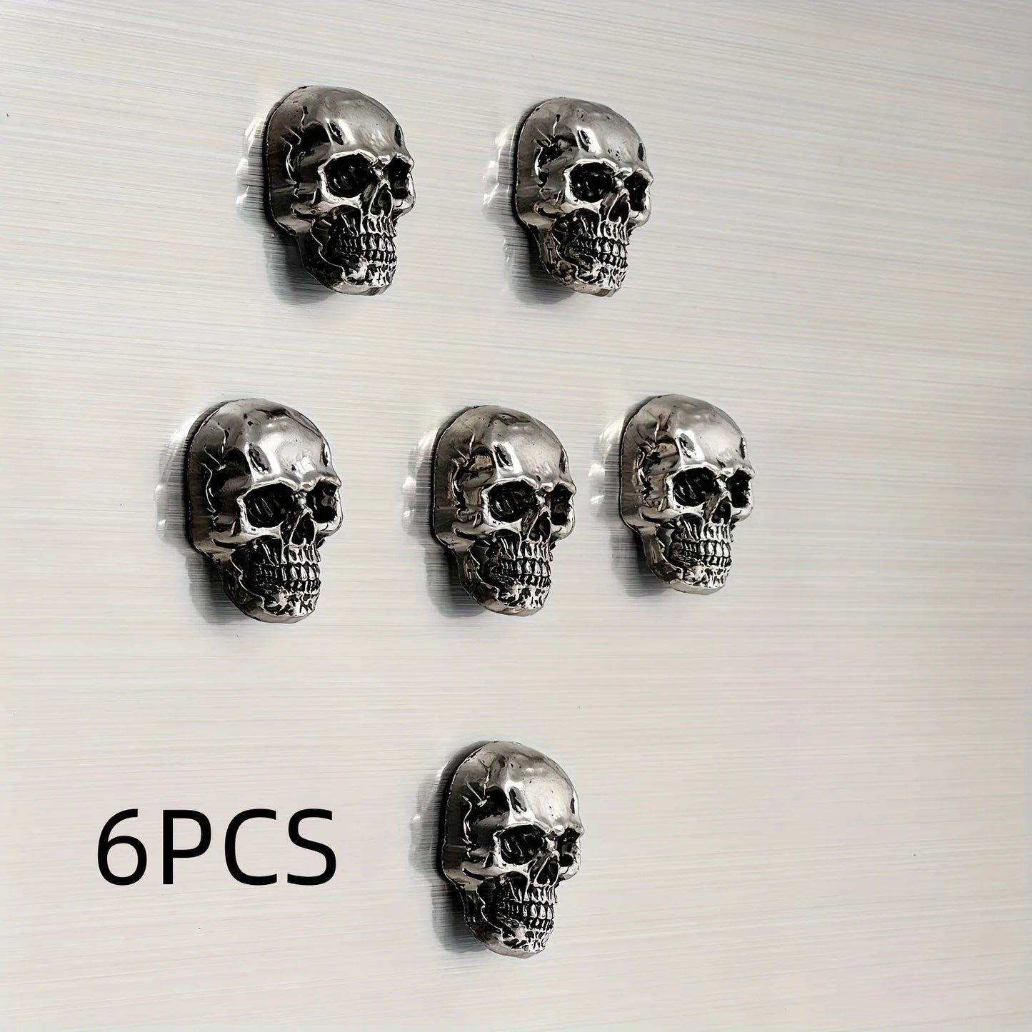 6pcs Gothic Skull Stainless Steel Refrigerator Magnets The Hymn to the Sun" Sheet Music Design, Dark & Elegant Decor for Adults