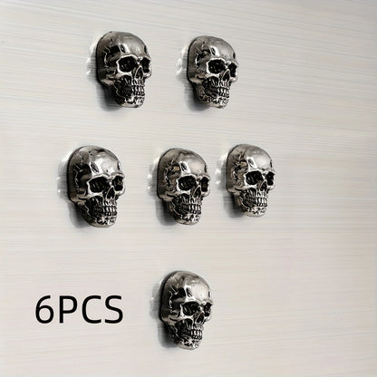 6pcs Gothic Skull Stainless Steel Refrigerator Magnets The Hymn to the Sun" Sheet Music Design, Dark & Elegant Decor for Adults