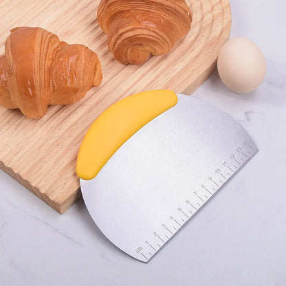 Stainless Steel Pastry Cutter Flour Pastry Scraper Chopper Scale Dough Pizza Cutter Comfortable Handle Kitchen Baking Tools