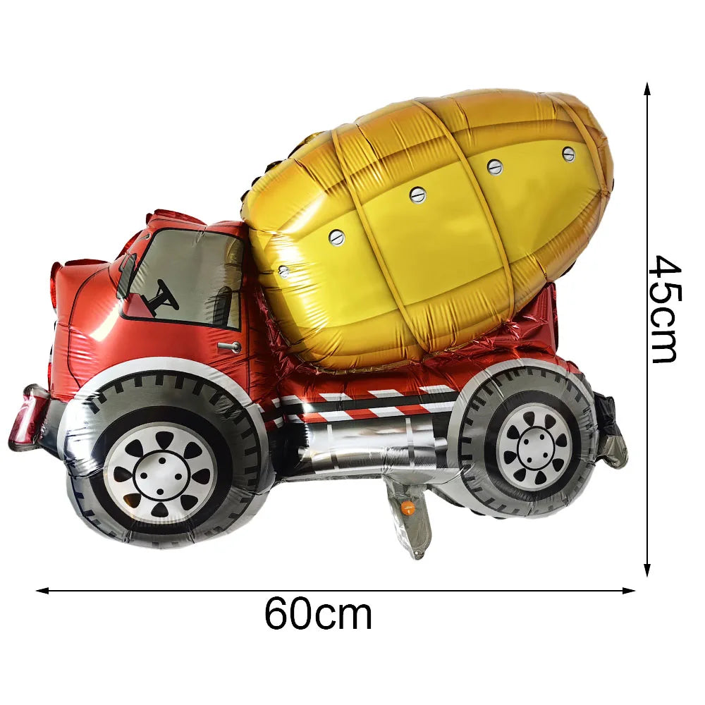 1pc Large Transportation Balloon Racing Balloon Fire Truck Ambulance School Bus Excavator Motorcycle Balloon for Boys Birthday