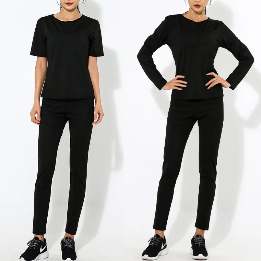 Neoprene Black Sweat Sauna Shapewear T-Shirt for Women