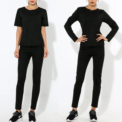 Neoprene Black Sweat Sauna Shapewear T-Shirt for Women