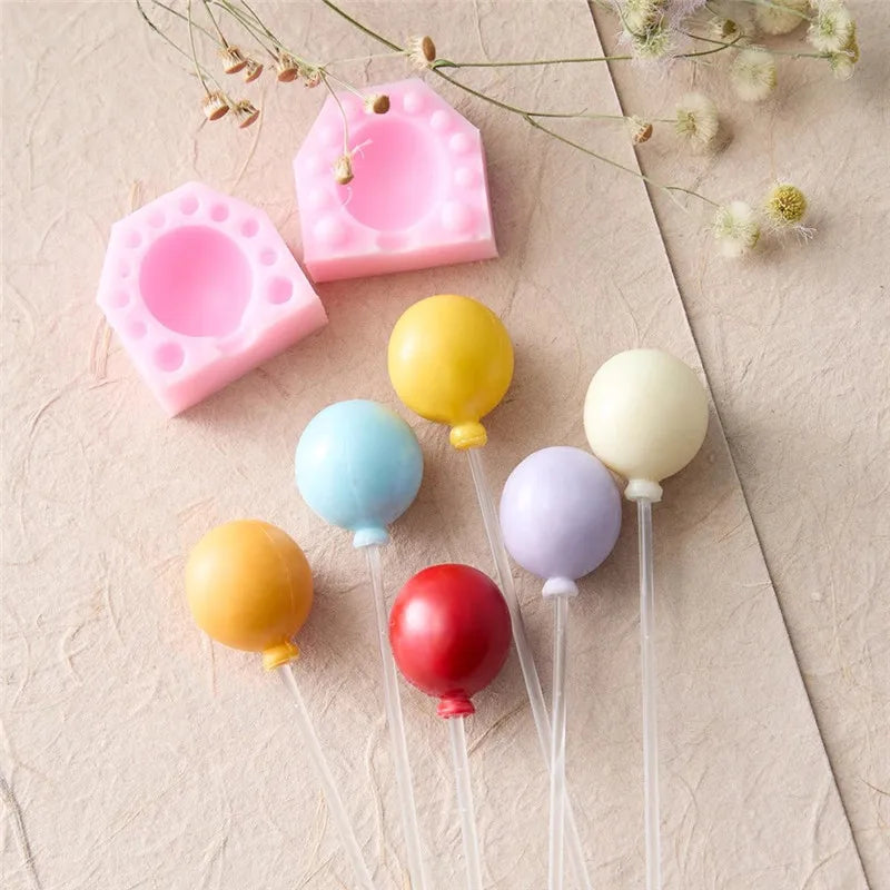 Mini 3D Oval Balloon Silicone Mold DIY Fondant Cake Decorating Tool Chocolate Gumpaste Resin Clay Candle Molds Bakewar