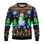 Neon Snowman Graphic Sweatshirts 2025 Merry Christmas 3D Printed Ugly Sweater For Women Clothing Snowflake Gifts Boy Tracksuit