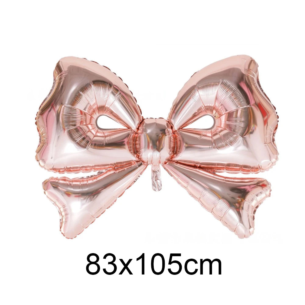 Giant Black Pink Bow Balloon Coquette Birthday Party Decorations Bowknot Balloon for Girls Baby Shower Bridal Wedding Supplies