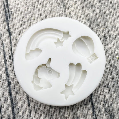 Unicorn Rainbow Hot Air Balloon Silicone Mold – Cake Decorating Tool