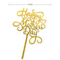 Happy Mothers Day Cake Topper Gold Red Tulip Acrylic MOM Birthday Party Cake Toppers Dessert Decoration Mother's Day Gifts