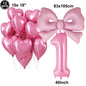 Giant Black Pink Bow Balloon Coquette Birthday Party Decorations Bowknot Balloon for Girls Baby Shower Bridal Wedding Supplies