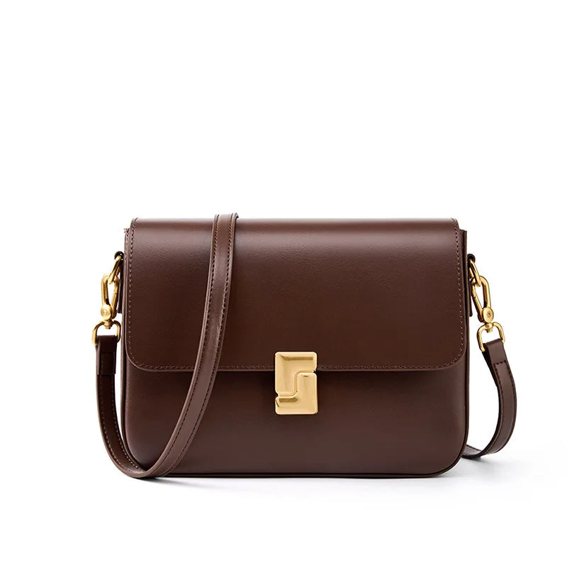 2025 genuine Leather Women Crossbody Bag Luxury Design Small Square Bag Cowhide Women's Commuter Shoulder Bag ladies gift