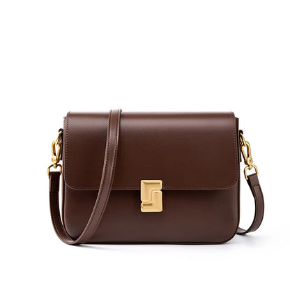 2025 genuine Leather Women Crossbody Bag Luxury Design Small Square Bag Cowhide Women's Commuter Shoulder Bag ladies gift