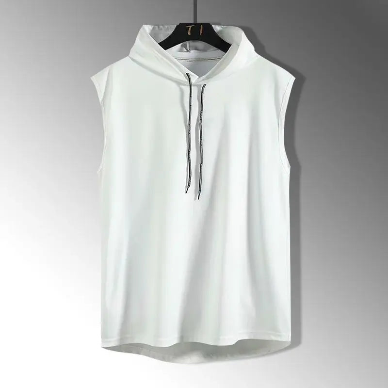 Men's Tank Tops Hooded Vest Sleeveless T shirt