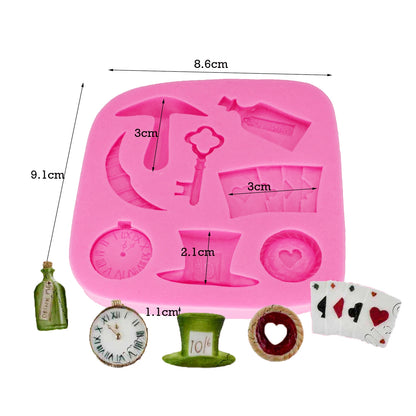 Lock Key Silicone Molds Fondant Chocolate clocks Mold Sugarcraft Clay DIY Baking Tool Cakes Cupcakes Decoration