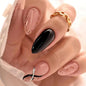24pcs Full Cover Long False Press On Nails With Designs Light Green Stripe Gradient