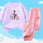 Teens Girls' 2-Piece Fashion Outfit: Princess Short Sleeve T-Shirt and Long Pants Tracksuit Set
