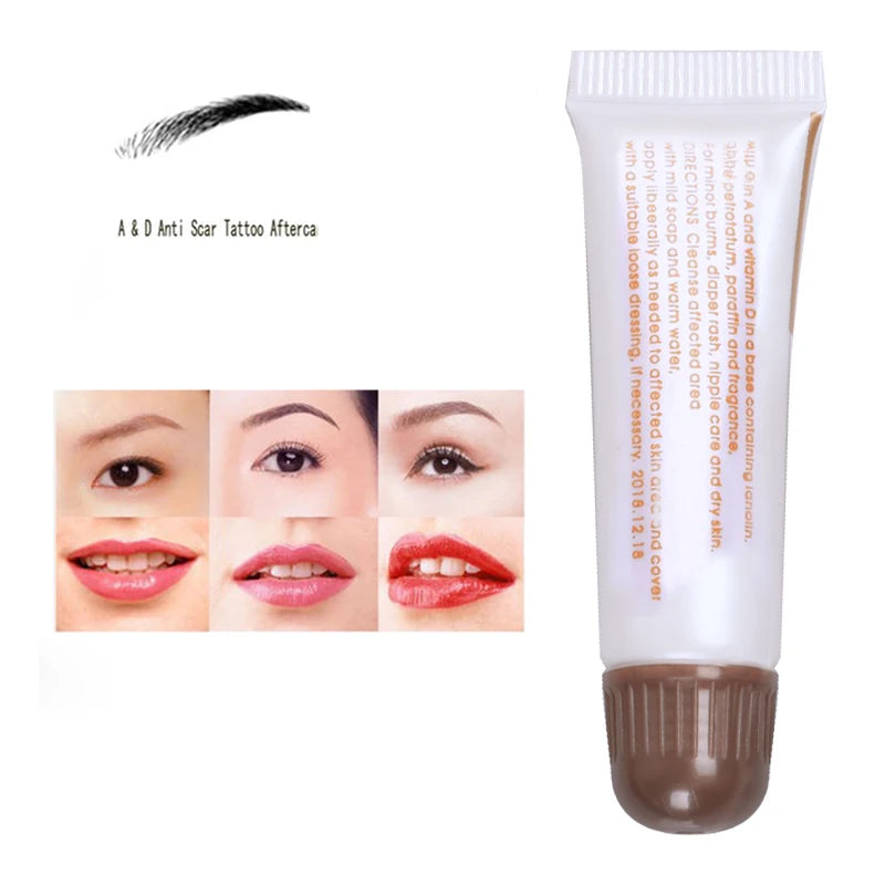100pcs Vitamin A D Tattoo Aftercare Cream Gel Healing Skin Anti-Scar Preserve Color PMU Care Tattoo Accessories Brown