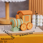 Blue Train Cake Topper Bear Cake Top Carriage Water Balloons Rainbow Tower Cake Decorations Boy Girl Baby Shower Party Supplies