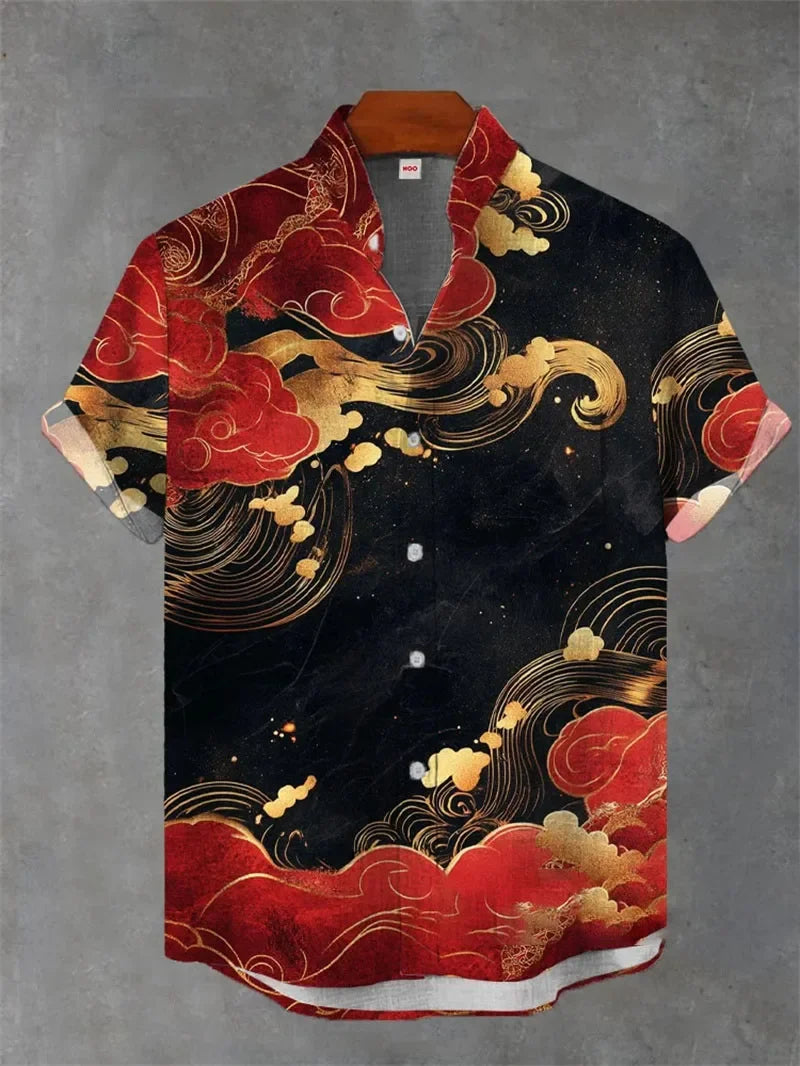 Men’s Retro Hawaiian Shirt – Breathable Short Sleeve Harajuku