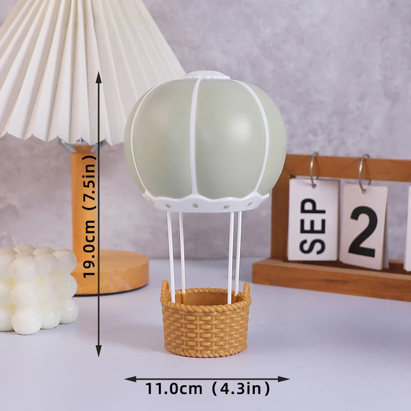 New Hot Air Balloon Cake Decoration Pink Blue Bear Cake Topper for Boy Girl Baby Shower Kids Happy Birthday Party Supplies Gifts