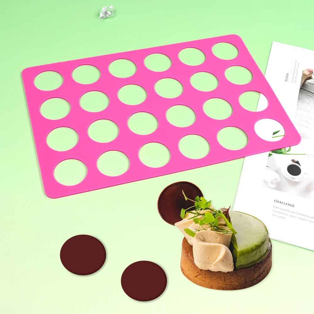Round Silicone Chablon Mold – Cheese, Chocolate & Cookie Stencil Mat for Cake Decorating