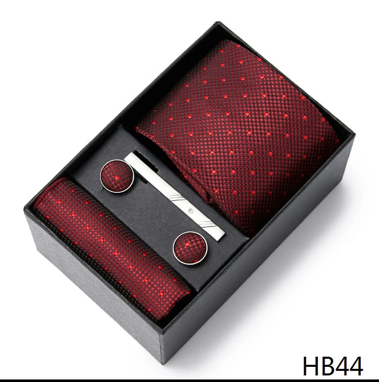 Men's  Tie Pocket Squares Necktie Box Set