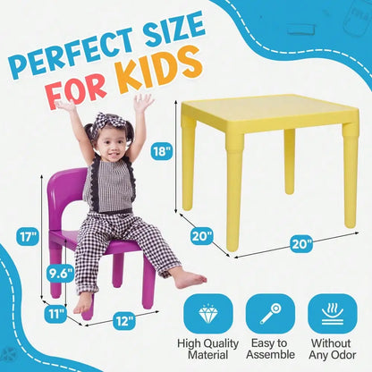Kids Table and 4 Chairs Toddler Child Party Toys Fun Activity Furniture Play Set