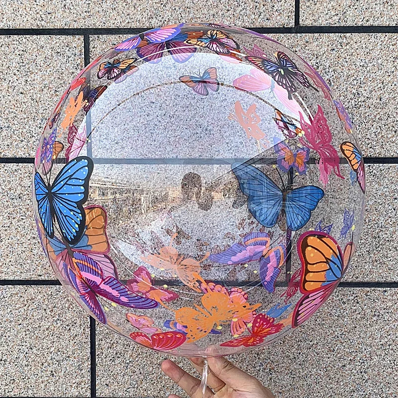 5PCS Butterfly Print Bobo Balloons Balloon Arch Wedding Happy Birthday Party Baby Shower Easter Christmas Ramadan Decoration