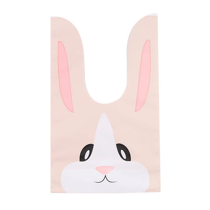 20PCS Kids Birthday Party Decoration Easter Carrot Candy Bag Easter Rabbit Gift Bag Candy Cones Transprant Plastic Bag