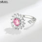 Korean Fashion Daisy Spinner Fidget Ring Multiple Style Sunflower Rose Snowflake Rotate Freely Anti Stress Anxiety Rings Wedding