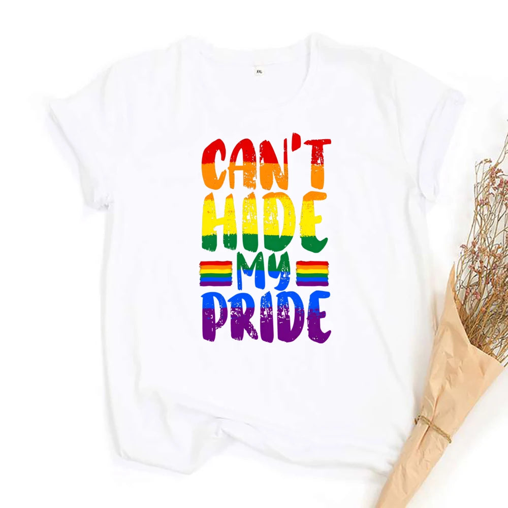 Rainbow Can't Hit My Pride Print Women Tshirt