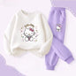 Autumn Baby Girl Clothes Set Children Sanrio Hello Kitty Cartoon Print Sweatshirt and Pants 2 Pieces Suit Kid Long Sleeved Suit