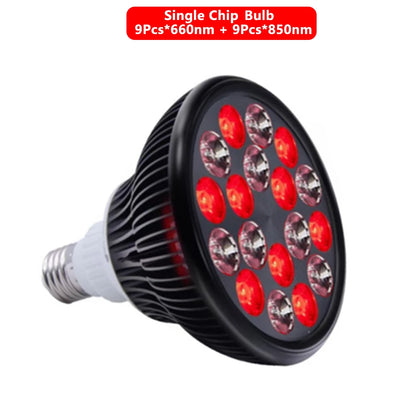 E27 LED Red 54W Light Therapy Lamp 660nm & 850nm Infrared Bulb with Floor Stand for Skin Care Pain Relief 360° Adjustable