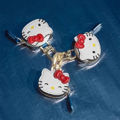 Kawaii High Beauty Hello Kitty Cartoon Personalized Creative Leather Bag Keychain Pendant Fashion Clothing Accessories