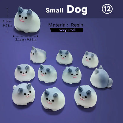 10Pcs Easter Rabbit Dinosaurs Capybara Duck Fox Pig Cat Turtle Frog Bird Figurine Miniature Fairy Garden Decoration Accessories