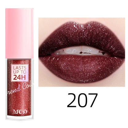 Glitter Lip Glaze Long Lasting Waterproof Liquid Lip Gloss Lipstick Makeup 18 Colors