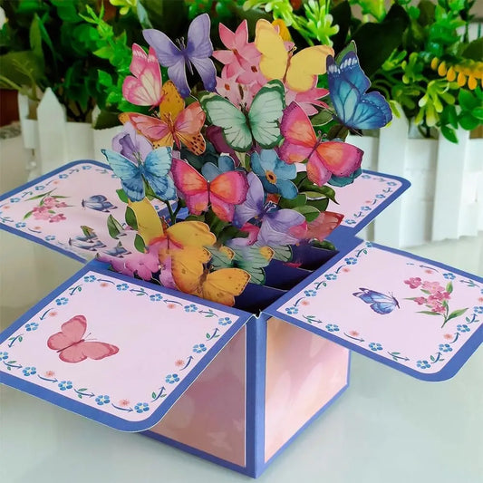 1PC 3D Pop Up Bouquet Hummingbird Flowers Happy Mother's Day Card Greeting Cards For Birthday Anniversary Wedding Mother's Day