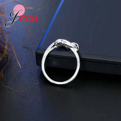 Trendy 925 Sterling Silver Ring Romantic Hollow Heart Shape Zircon Rings for Women Wedding Engagement Party Jewelry Present