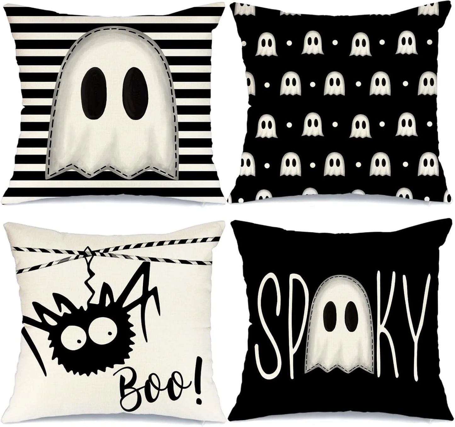 Spooky Halloween Pillowcases: Ghosts, Spider, and Boo! Designs Sofa cushion cover