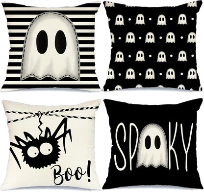 Spooky Halloween Pillowcases: Ghosts, Spider, and Boo! Designs Sofa cushion cover