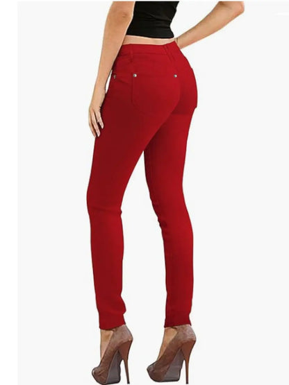 Casual Stretchy jeans for Women  White SKinny Pants Jeans Stretchy Spring Denim Pants Butt Lifting Denim Leggings