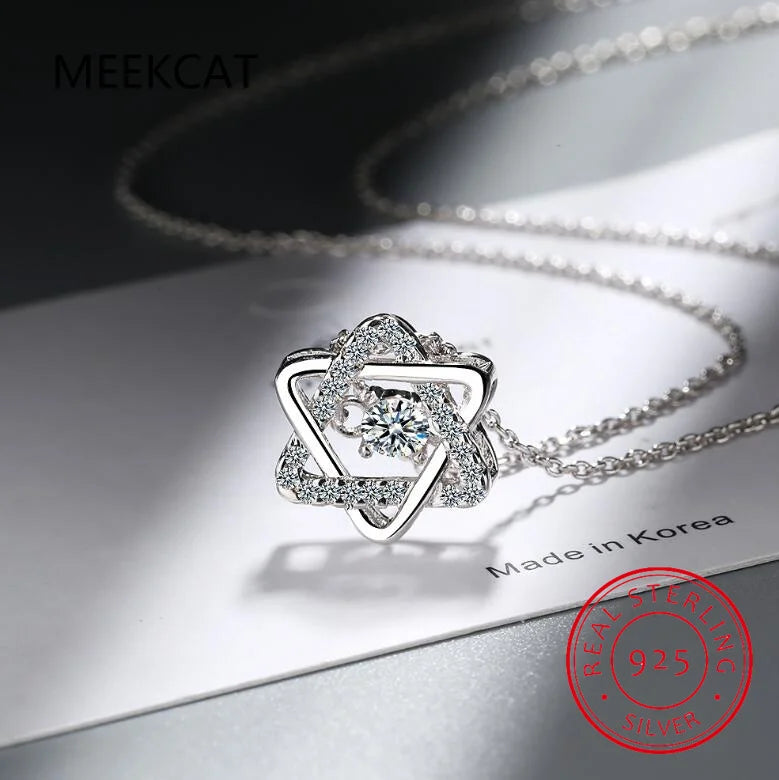 Mothers Days Gifts Star Of David 3ct Moissanite Necklace Pendant For Women Certified Silver 925 Jewelry