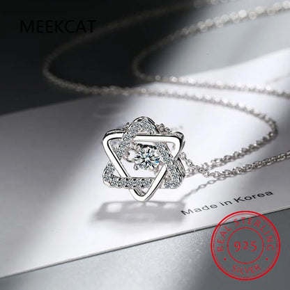 Mothers Days Gifts Star Of David 3ct Moissanite Necklace Pendant For Women Certified Silver 925 Jewelry