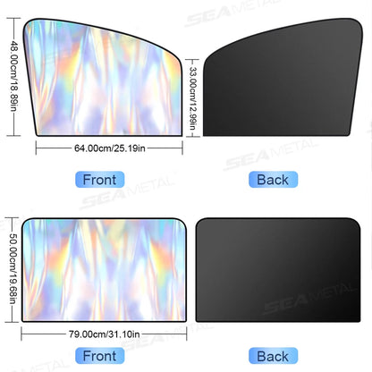 SEAMETAL Magnetic Car Side Window Curtains UV-Reflective Sun Shade Sun Protection Cover Anti-Glare Privacy Curtains for Baby