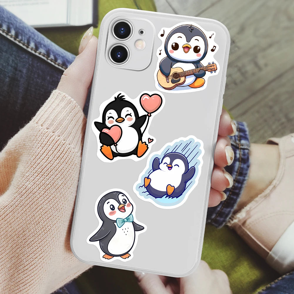 Lovely Penguin Stickers Cartoon DIY Toys Gift Decorative Decal for Kids Scrapbook Junk Journals Laptop Luggage Bottle Waterproof