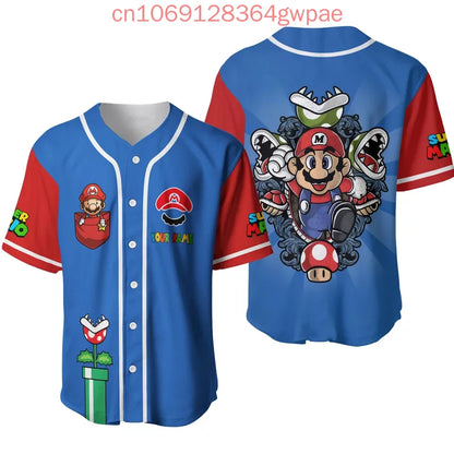 Super Mario Bros Donkey Kong Y2k Baseball Jersey Men's Women Short Sleeve Shirt Summer Casual Sports Kids Streetwear Tops
