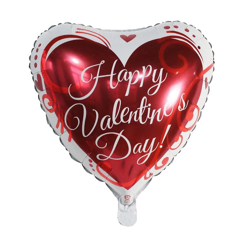 50‑Pack 18" Valentine’s Day Heart Foil Balloons – “I Love You” Helium Wedding & Romantic Party Decorations