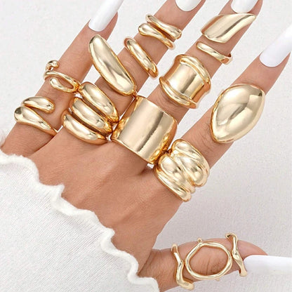 14 Piece Simple Luxury Ring Set